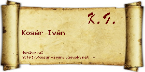 Kosár Iván névjegykártya